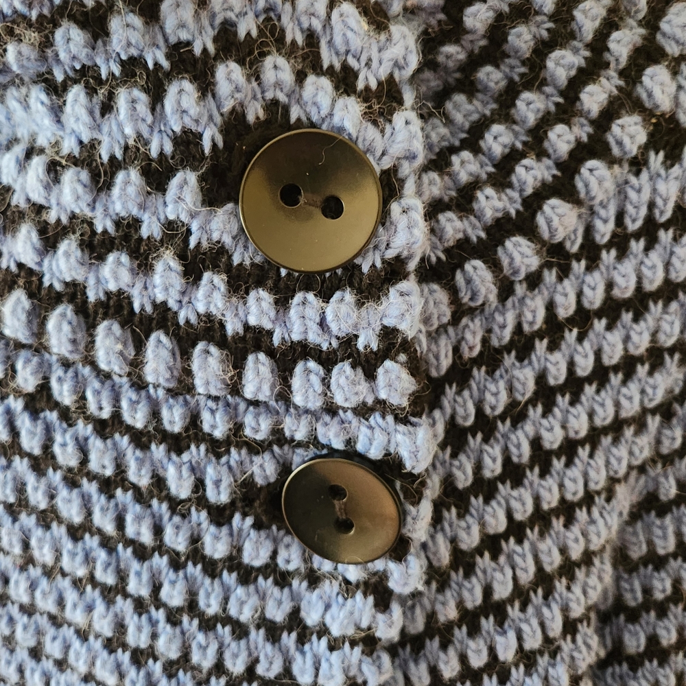 krimson klover midnight sun wool alpaca blend chunky knit blue sweater cardi M - Picture 4 of 9